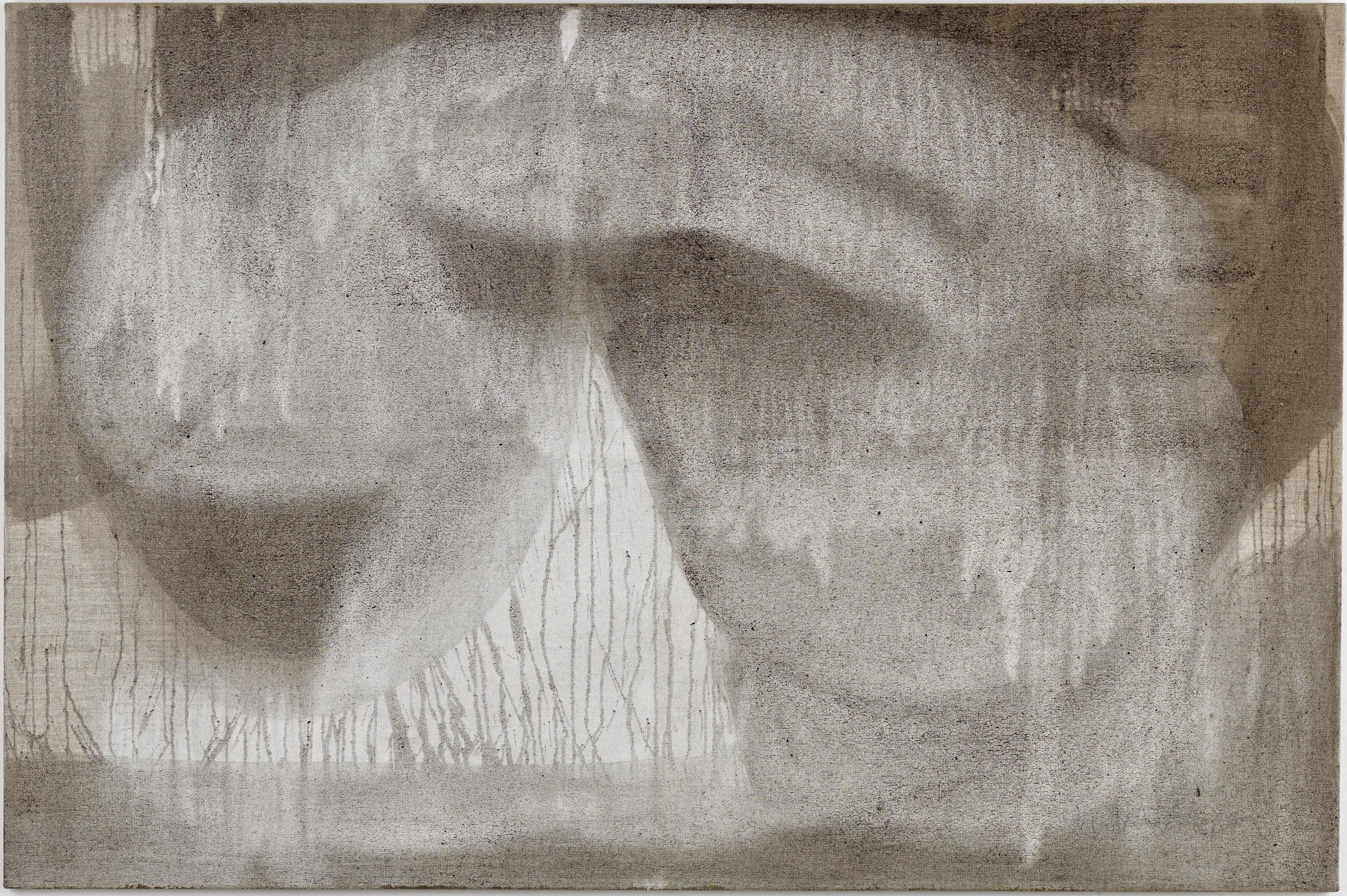 Gravity  // Asche in Eitempera auf Leinwand // 100 x 150 cm // 2014